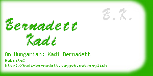 bernadett kadi business card